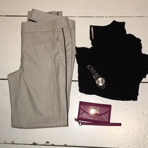JCrew grey pants with black pinstripe